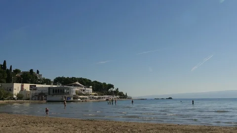 People on Bacvice beach Stock Footage 86401332