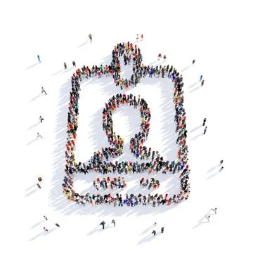 People badge shape 3d Stock Illustration