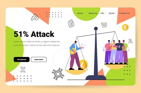 People balancing on scales cryptocurrency mining virtual money banking Stock Illustration