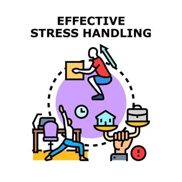 People balancing work life and wellness Stock Illustration