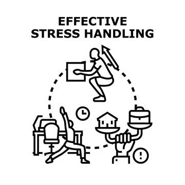 People balancing work life and wellness Stock Illustration