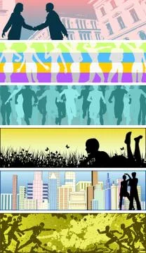People banners Stock-Illustration