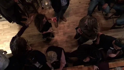 People at Bar from Above Stockbeeldmateriaal 81337441