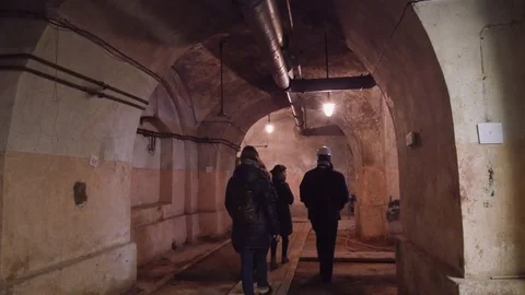 People in the basement Video stock 73069322