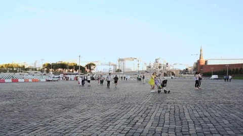 People on Basils Descent Stock Footage 79170302