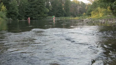 People bathe in the river. Stock Footage 65771778