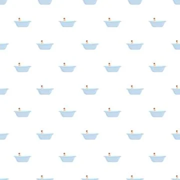 People bathing in bathtubs seamless background pattern Stock Illustration