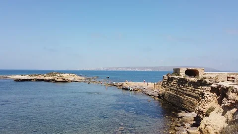 People bathing on the island of tabarca Stock Footage 122219495