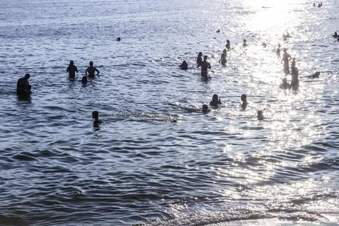 People bathing Stock Photos