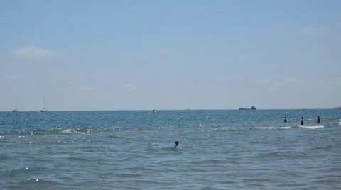 People Bathing At Sea Stock Footage 52829289