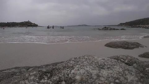 People bathing in the sea in timelapse Stock Footage 158041897