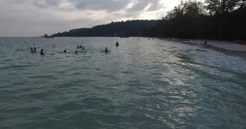 People bathing at sunset Stock Footage 61482291
