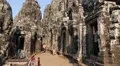 People at Bayon - Khmer temple complex at Angkor Thom, Siem Reap, Cambodia HD Footage