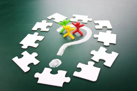 People be isolated in question mark Fotos Stock