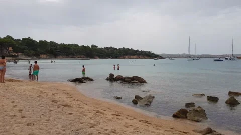 People beach Caprera Stock Footage 160276564