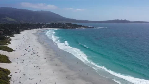 People on Beach Drone Video stock 205011012