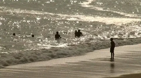 People in beach Stock Footage 118735