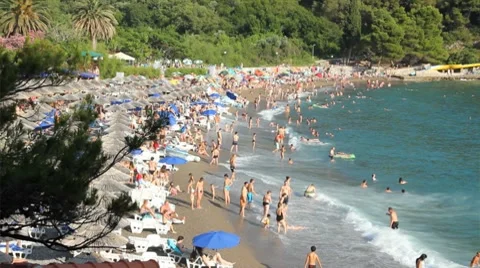 People on the beach Stock Footage 7746604