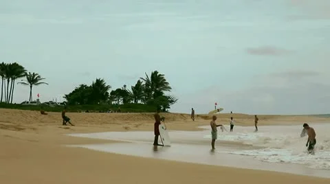 People on beach Stock Footage 8996599