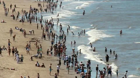 People at the Beach Stock Footage
