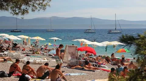 People on the beach Stock Footage 11680621