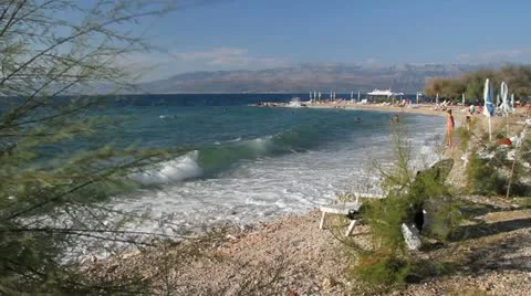 People on the beach Stock Footage 22016995