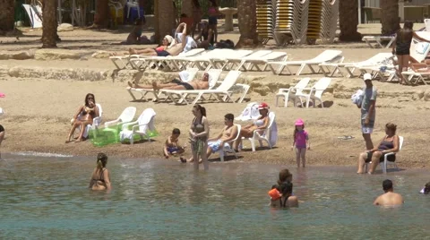 People on the beach Stock Footage 40272946