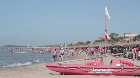 People on the beach Stock Footage 41266395