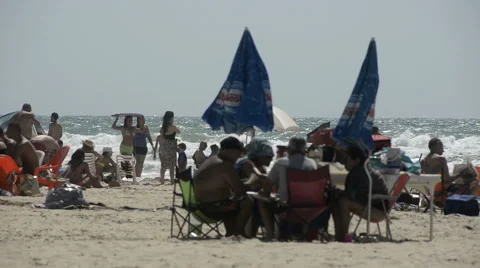 People on the beach Stock Footage 50554872