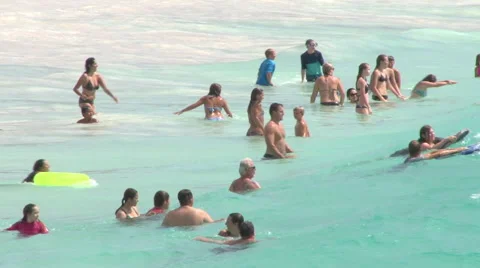 People at the Beach Stock Footage 53161846