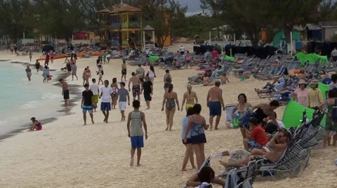 People on a beach Video stock 68299923