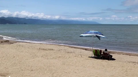 People on the beach Stock Footage 81157691