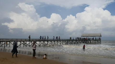 People at the beach Stock Footage 99899843