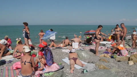 People on the beach Video stock 114911738