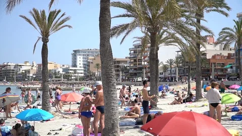 People at the beach Stock Footage 128349712