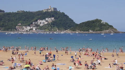 People in the Beach Stock Footage 163185386