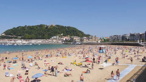 People in the Beach Stock Footage 163185390