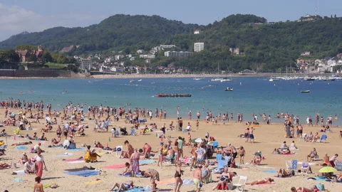 People in the Beach Stock Footage 163185393
