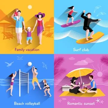 People On Beach Stockillustratie