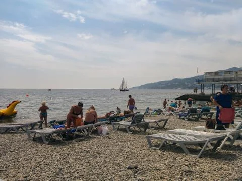 People on the beach. Fotos de archivo