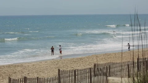 People on the beach in the summer 스톡 동영상 116747557