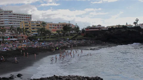 People at the beach time lapse Video stock 34228434