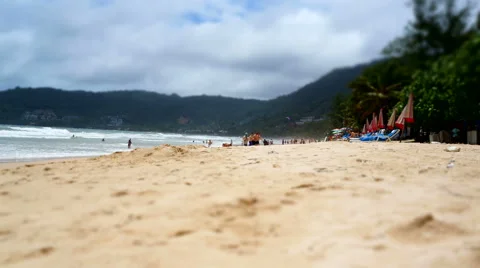 People on the beach, time lapse Stock Footage 44040179