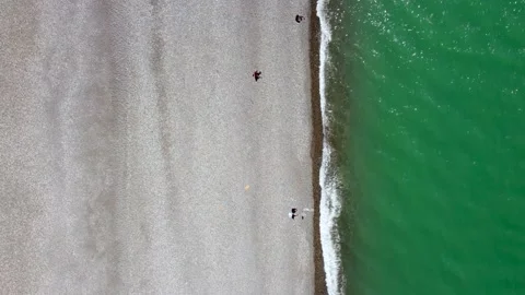 People on the beach top view Stock Footage 168621347