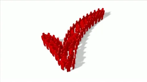 People become "Check Mark" Stock Footage 20477326