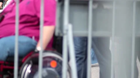 People behind the barrier Video stock 40847408