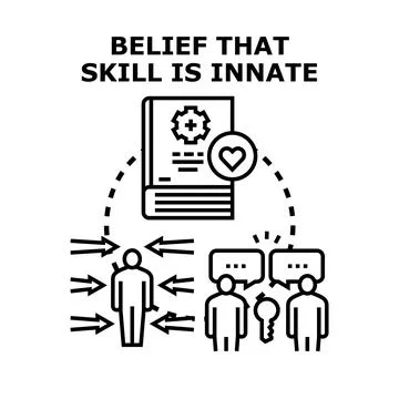 People believing skill is innate concept illustration Stock Illustration
