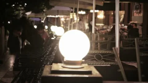 People bench and light Stock Footage 10754672