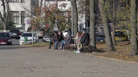 People on the bench Stock Footage 157731718