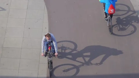 People on bicycles. Stock Footage 151840426